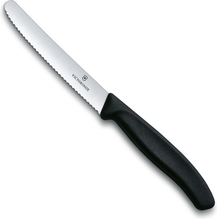 Nóż stołowy i do warzyw Pikutek Swiss Classic Victorinox 22 cm Czarny