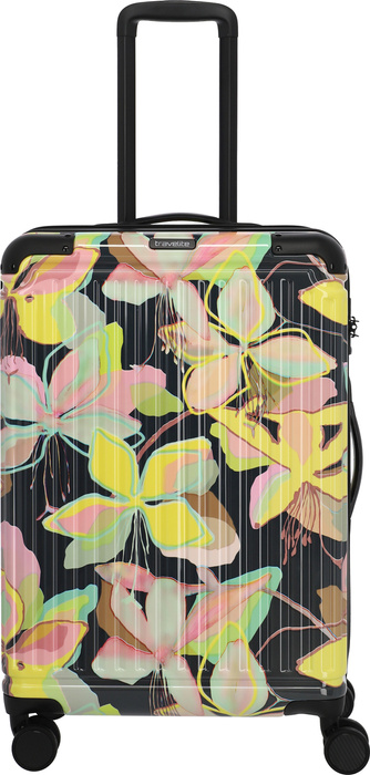 Walizka średnia Travelite Cruise Print 67 cm żółta orchidea