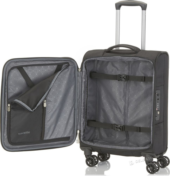 Walizka kabinowa biznesowa Travelite CrossLite 55 cm mała czarna, zdjęcie 3